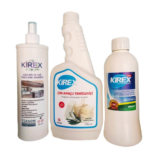 KİREXClean 3'lü Set Kireç+Kir&Yağ+Genel Temizleyici
