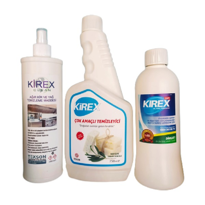 KİREXClean 3'lü Set Kireç+Kir&Yağ+Genel Temizleyici